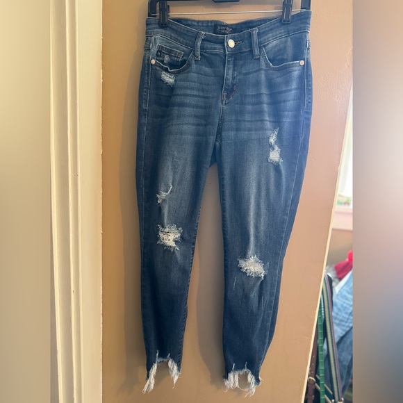 Judy Blue‎ Distressed Blue Jeans Size 27 - Picture 1 of 13